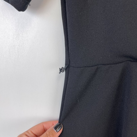 NWT The Vanity Room Nordstrom Rack (L) V-Neck Fit & Flare Mini Dress Black FLAW - Picture 3 of 9